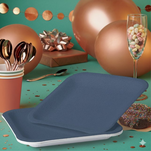 Plato De Papel Blue Textured 9" Disposable Square Paper Plate (Subido por el creador)