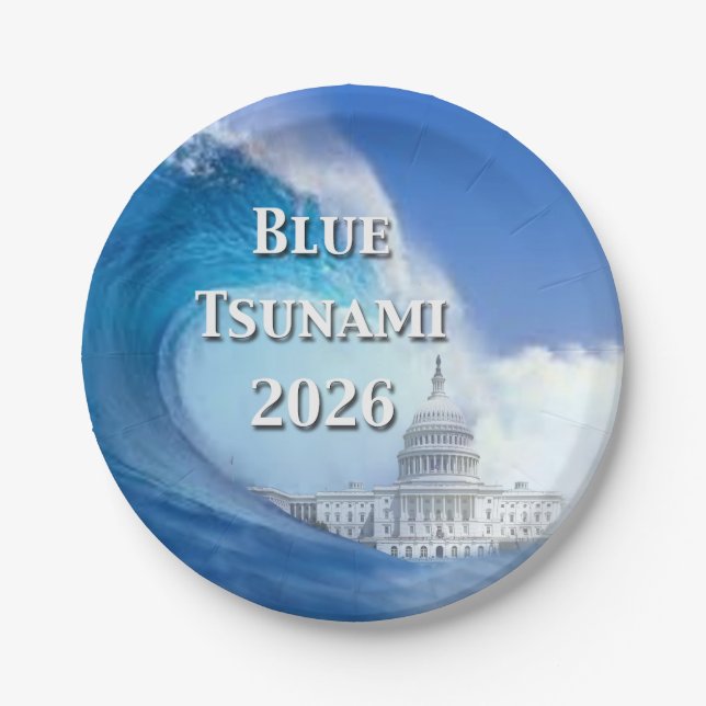 Plato De Papel Blue Tsunami Election 2026 (Anverso)