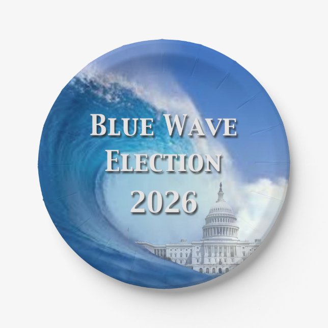 Plato De Papel Blue Wave Election 2026 (Anverso)
