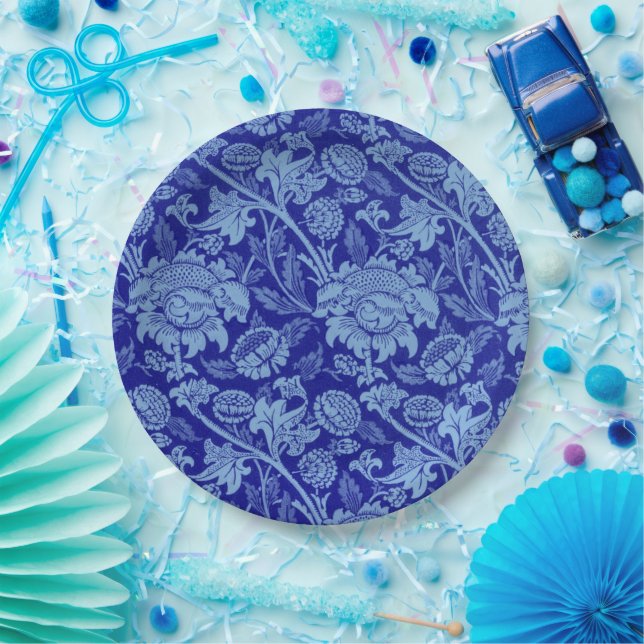 Plato De Papel Blue Wey de William Morris (Fiesta)