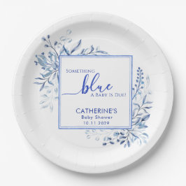 Plato De Papel Blue Wildflower Something Blue Baby Shower