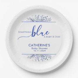 Plato De Papel Blue Wildflower Something Blue Baby Shower