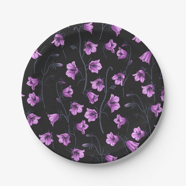 Plato De Papel Bluebells, Harebells, Bellflowers 2 (Anverso)
