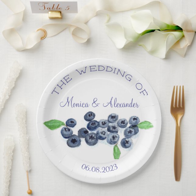Plato De Papel Blueberries Fruits Wedding Party (Boda)