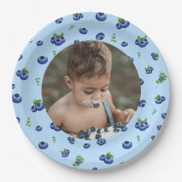 Plato De Papel Blueberry 1ᵉʳ Birthday Berry First Photo