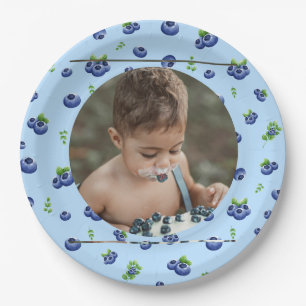 Plato De Papel Blueberry 1ᵉʳ Birthday Berry First Photo