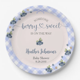 Plato De Papel Blueberry Berry Sweet Baby Boy Baby Shower
