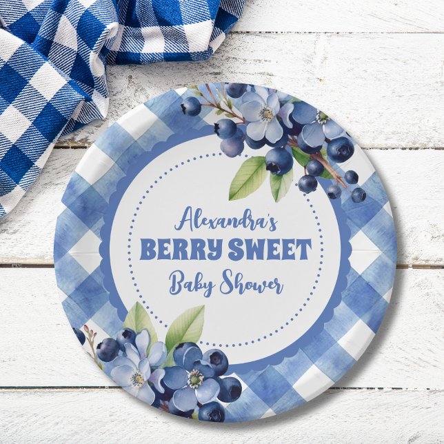 Plato De Papel Blueberry Berry Sweet Baby Shower (Subido por el creador)