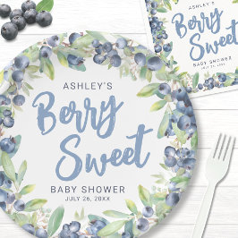 Plato De Papel Blueberry Berry Sweet Baby Shower