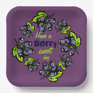 Plato De Papel Blueberry Brunch