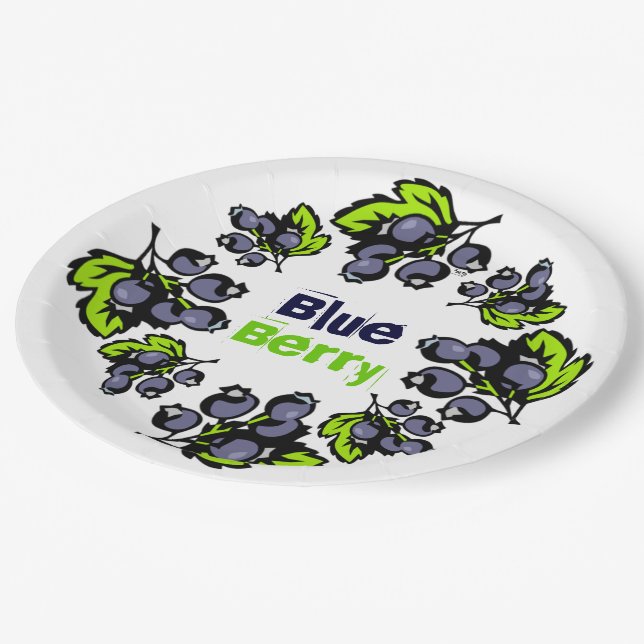 Plato De Papel Blueberry Brunch Blueberries Fruit (Angular)