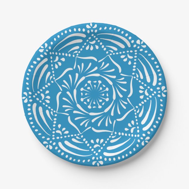 Plato De Papel Bluebird Mandala (Anverso)