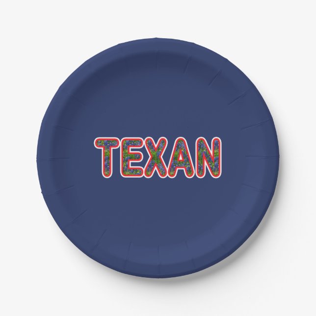 Plato De Papel Bluebonnet Texan (Anverso)