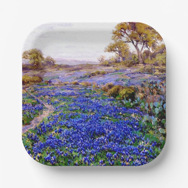 Plato De Papel Bluebonnets en Twilight North, San Antonio, (Anverso)