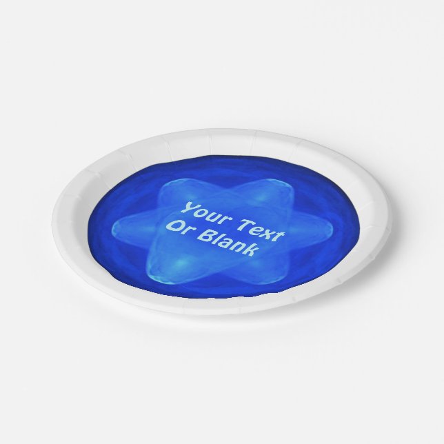 Plato De Papel Bluestar Fractal (Angular)