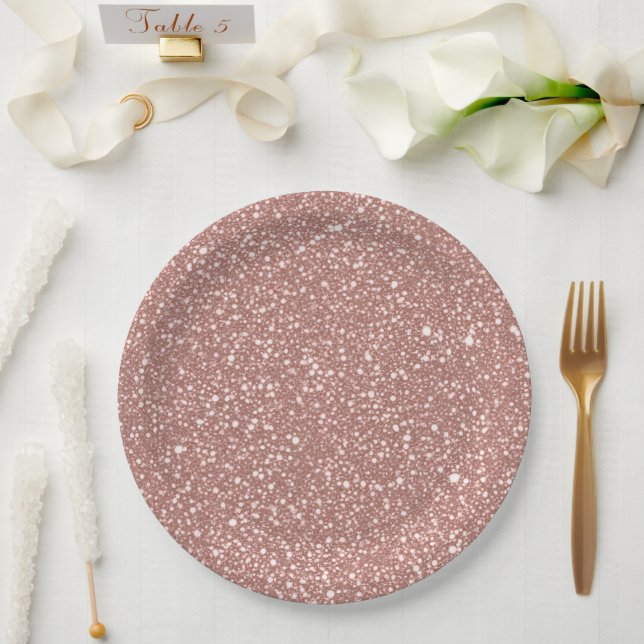 Plato De Papel Blush Geometric Pattern Party (Boda)