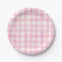 Blush Rosa Gingham Rústico Dibujado a Mano