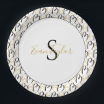 Plato De Papel BM Bar Bat Mitzvah Plate de papel Elegante Oro Neg<br><div class="desc">Bar o Bat Mitzvah, elegante placa de oro y papel con temática negra. Personalice borrando texto y reemplazándolo por el suyo propio. Usa el color, el tamaño y el estilo de tu fuente favorita. Todos los elementos se pueden editar y/o transferir a otros productos de Zazzle. Diferentes tamaños de plato...</div>