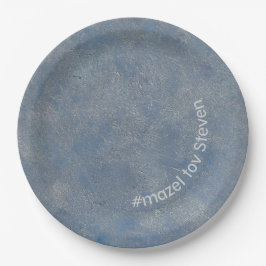 Plato De Papel BM Bar o Bat Mitzvah Paper Plate Blues