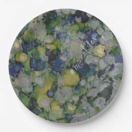 Plato De Papel BM Bar o Bat Mitzvah Paper Plate Bluvers Silvers