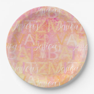Plato De Papel BM Bar o Bat Mitzvah Plate de papel simplemente su