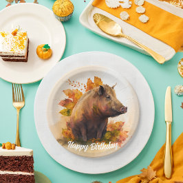 Plato De Papel Boar - Cumpleaños