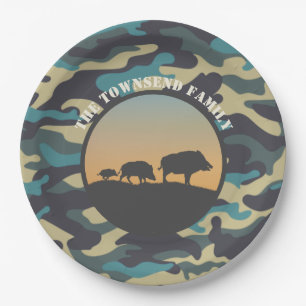 Plato De Papel Boar salvaje y camo