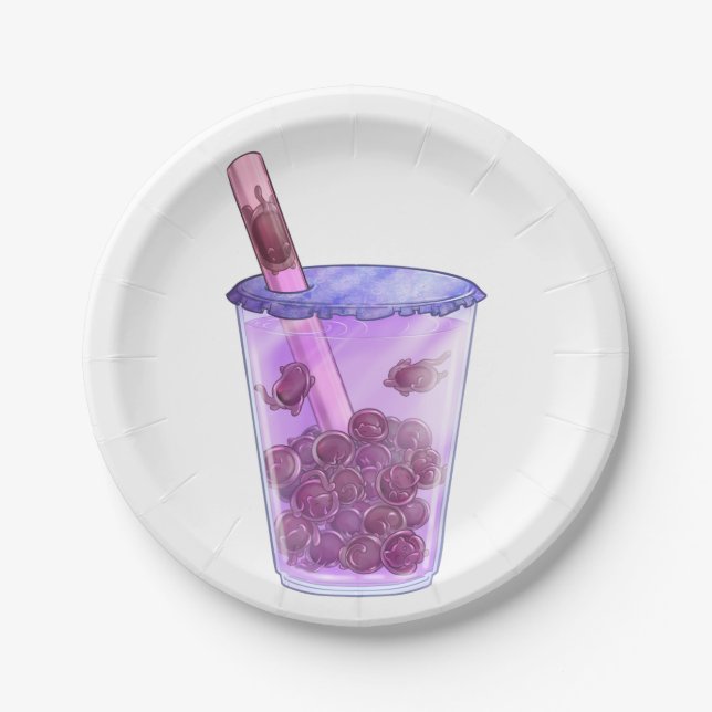 Plato De Papel Boba Cats (Anverso)