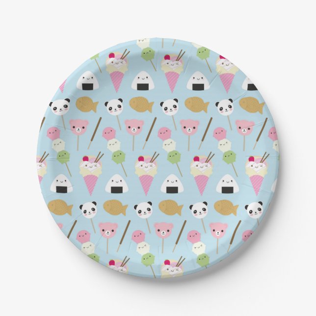 Plato De Papel Bocados de Kawaii del japonés (Anverso)