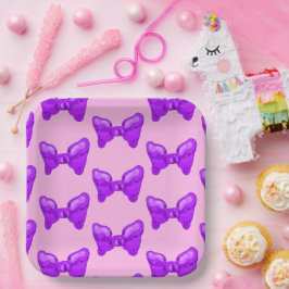 Plato De Papel Bocas púrpuras