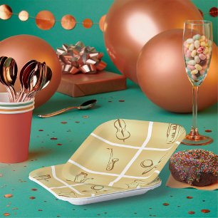 Plato De Papel Boceto de Instrumentos Musicales