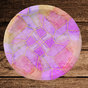 Plato De Papel Boceto de tiza cálida de Mandala
