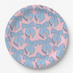 Plato De Papel Bocos De Color Rosa Y Azul