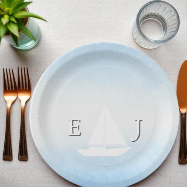 Plato De Papel Boda acuarela Agua Conoce Cielo (Subido por el creador)