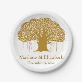 Plato De Papel Boda al aire libre rústica del baniano