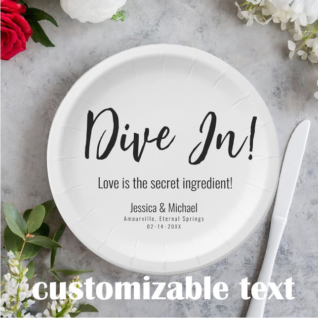 Plato De Papel 💍 Boda Amo Minimalista Elegante (Paper Plate from the Elegance Collection – a delightful addition to your wedding festivities. )