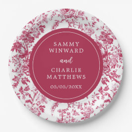 Plato De Papel Boda asador chino rosado