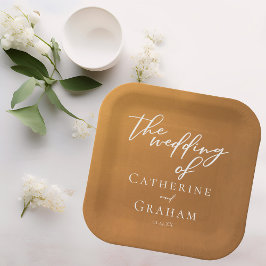 Plato De Papel Boda bohemio de oro ruso