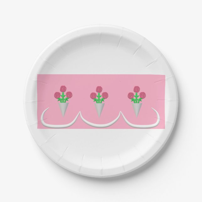 Plato De Papel Boda Bouquet (Anverso)