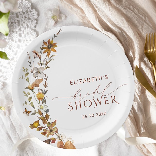 Plato De Papel Boda campestre boho floral  (Subido por el creador)
