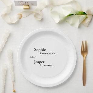 Plato De Papel Boda clásico moderno