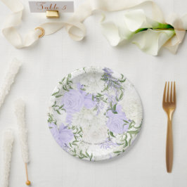 Plato De Papel Boda de acuarela del perwinkle botánico