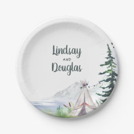 Plato De Papel Boda de aventura boho montañosa y boscosa