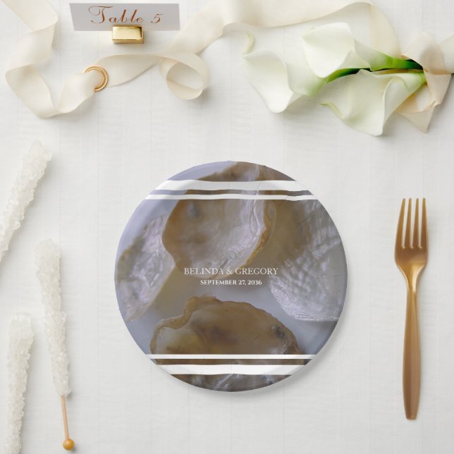 Plato De Papel Boda de Beach Clams (Boda)