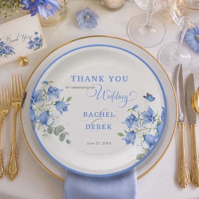 Plato De Papel Boda de Bellflower Azul (Subido por el creador)