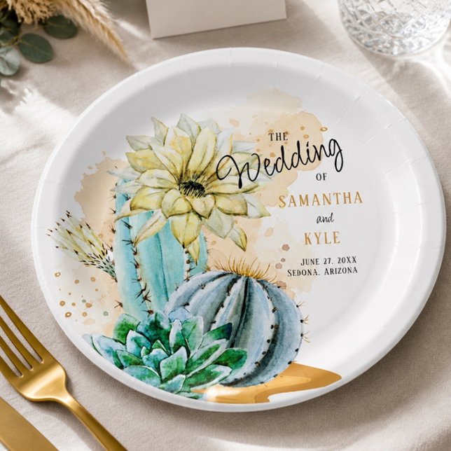 Plato De Papel Boda de Cactus (Subido por el creador)