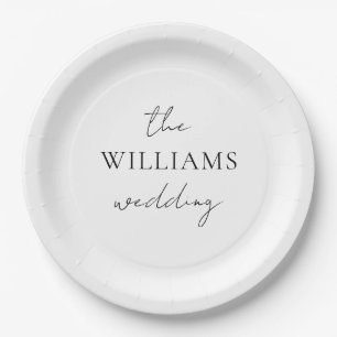 Plato De Papel Boda de caligrafía de guión elegante