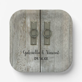 Plato De Papel Boda de campo doble puerta de granero