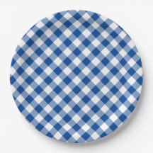 Boda de Campo Gingham Azul Profundo