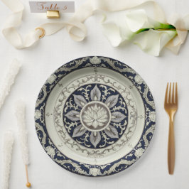 Plato De Papel Boda de cerámica floral de flor silvestre azul rea